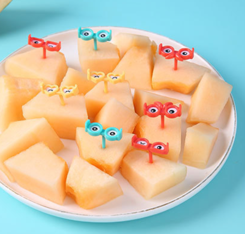 Food Picks - Cute glasses 8pcs