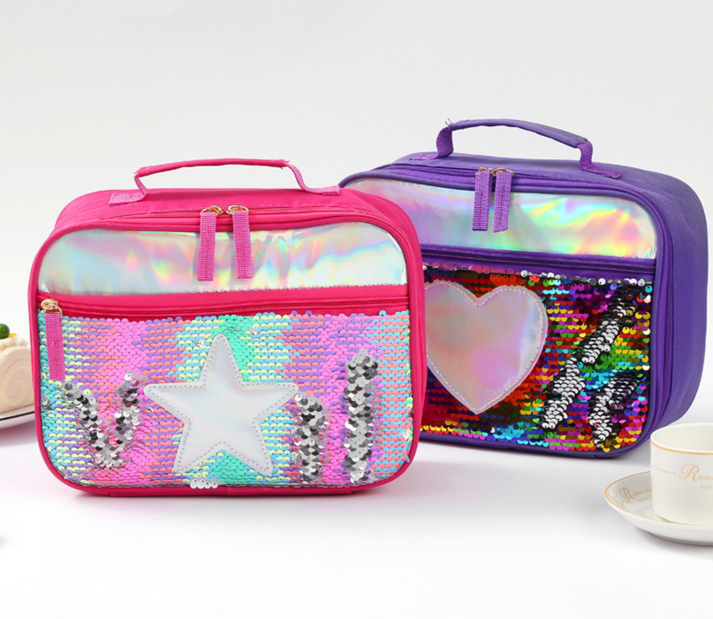 Thermal Lunch Bag Sequin Glitter Decoration