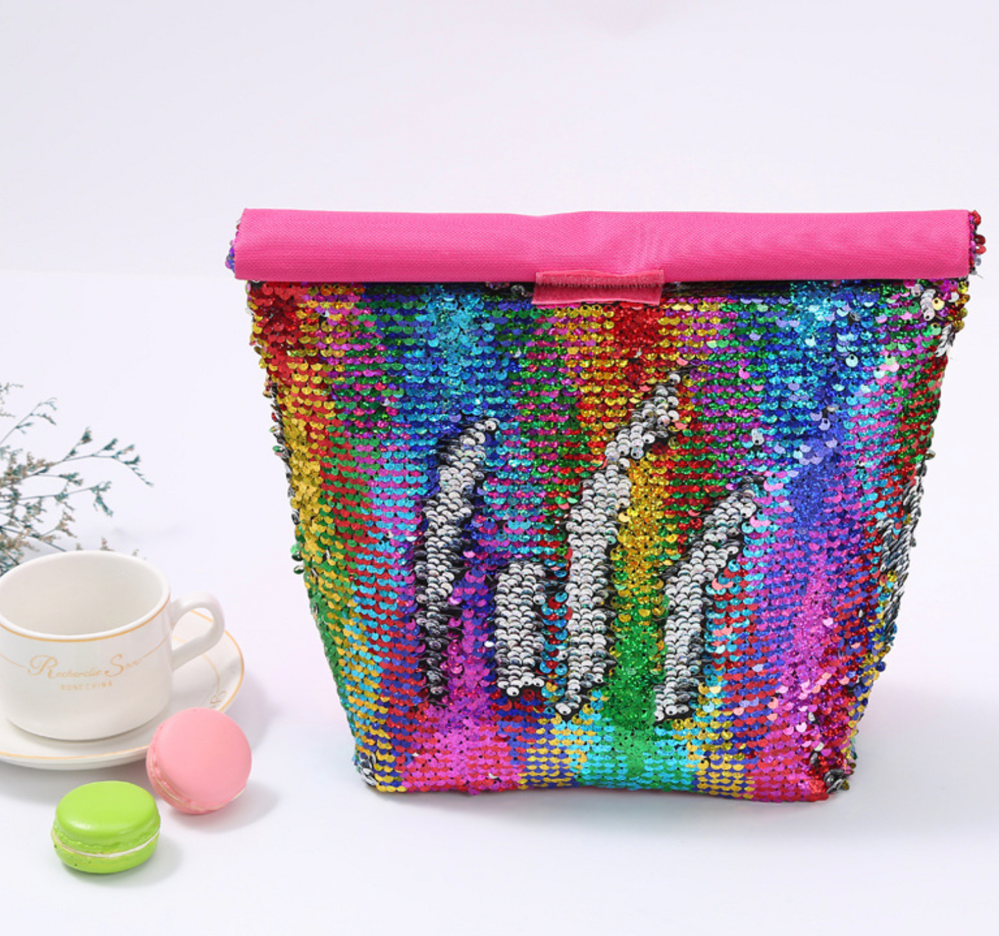 Thermal Tote Lunch Bag Sequin Glitter