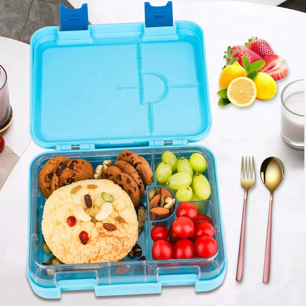 Classic Plus Blue Bento Lunchbox & Animal Food Pick Set