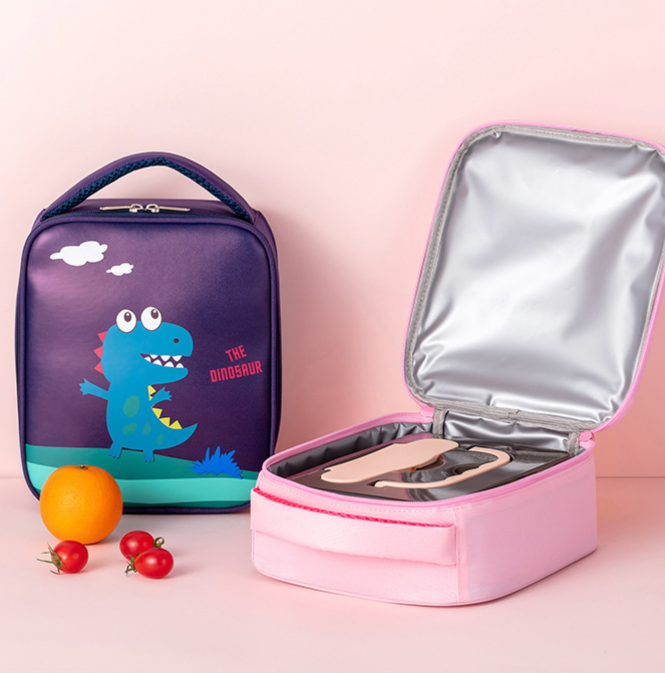 Thermal Lunch Bag cute pink dinosaur