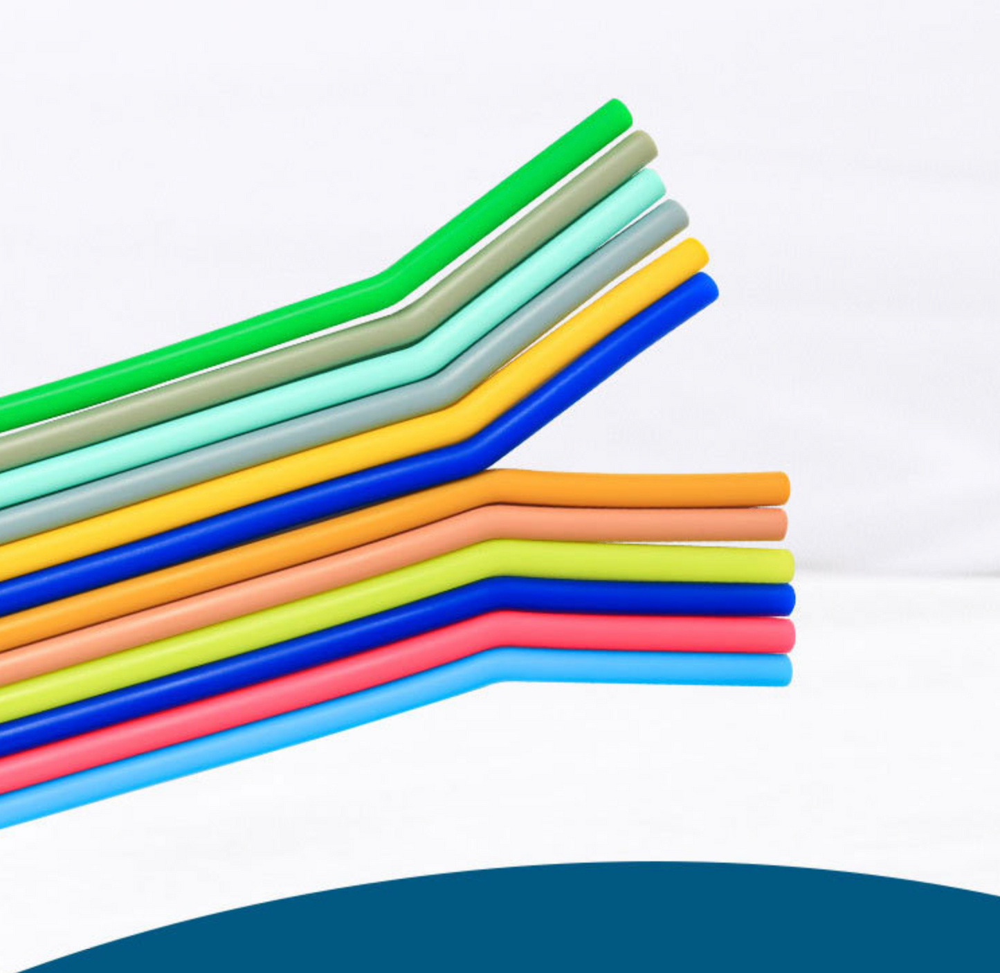 Coloured Silicone Straws 6 pcs set