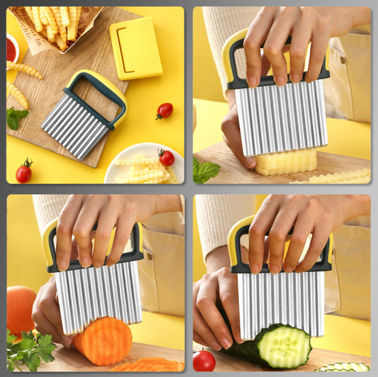 Stainless Steel Crinkle Cutter with cover