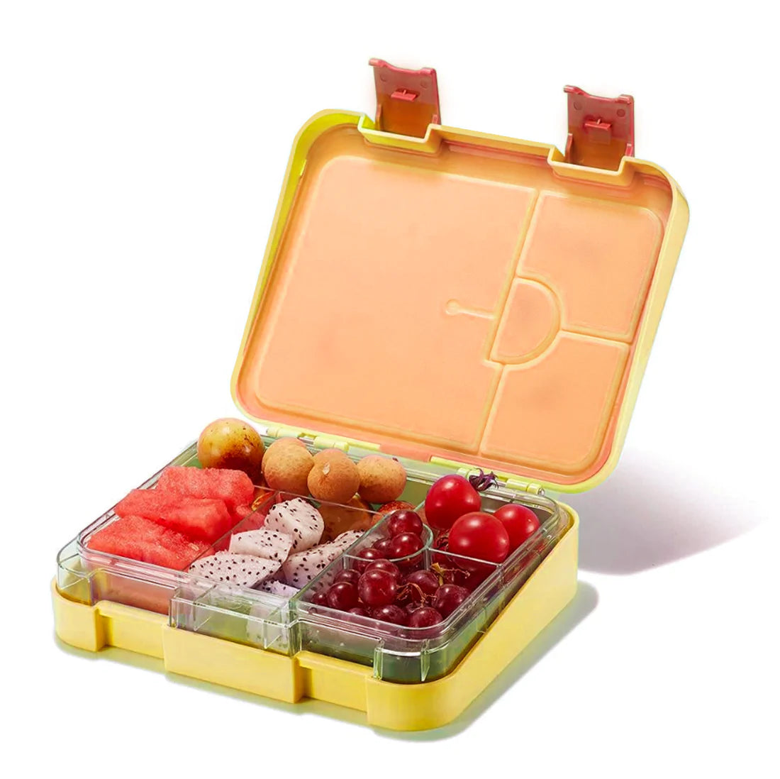 Classic Plus Yellow Bento Lunchbox & Silicone Food Cups (6pcs) Set